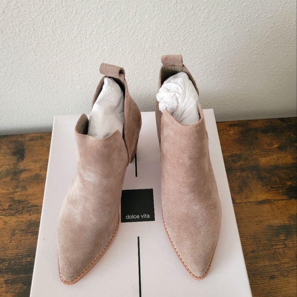 DOLCE VITA SHANON MASHROOM SUEDE BOOTIE, SIZE 6 - Picture 6 of 6